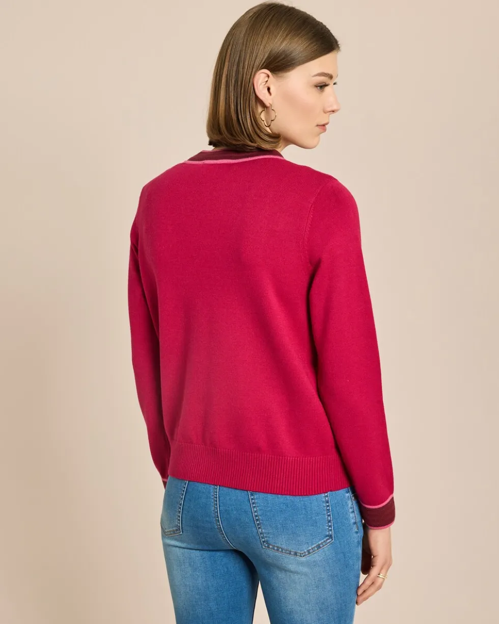 Cardigan mit farbigen Akzenten