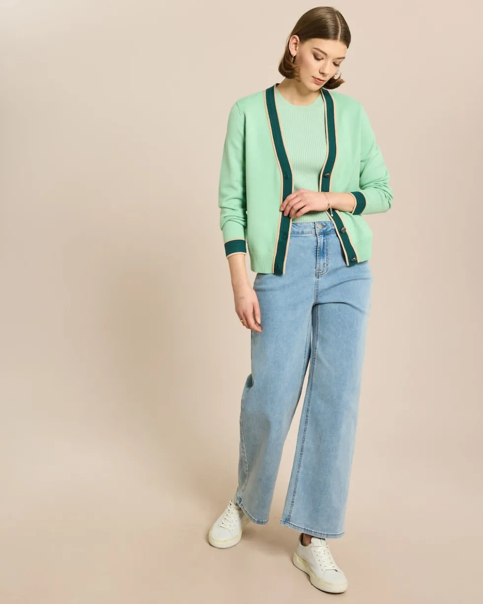 Cardigan mit farbigen Akzenten