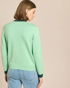 Cardigan mit farbigen Akzenten