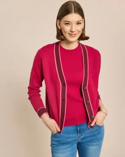 Cardigan mit farbigen Akzenten