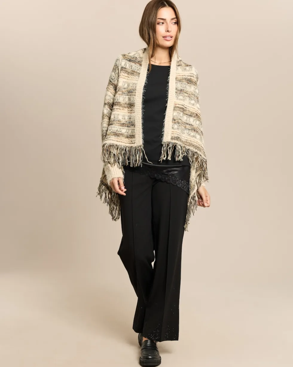 Cardigan mit Fransenabschluss