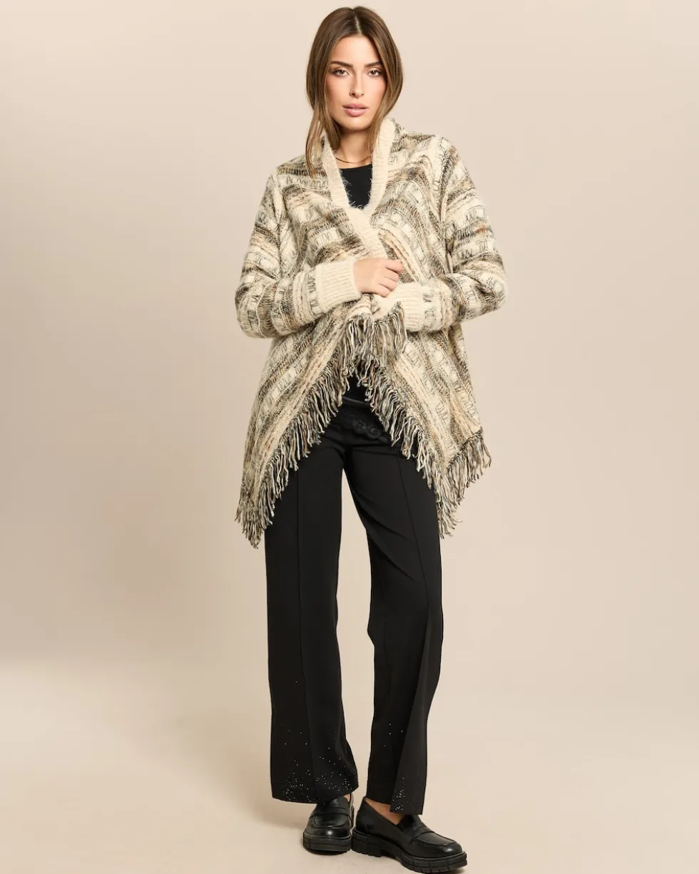 Cardigan mit Fransenabschluss