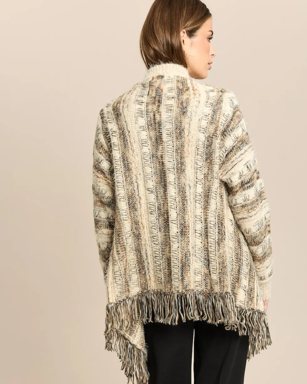 Cardigan mit Fransenabschluss