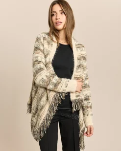 Cardigan mit Fransenabschluss