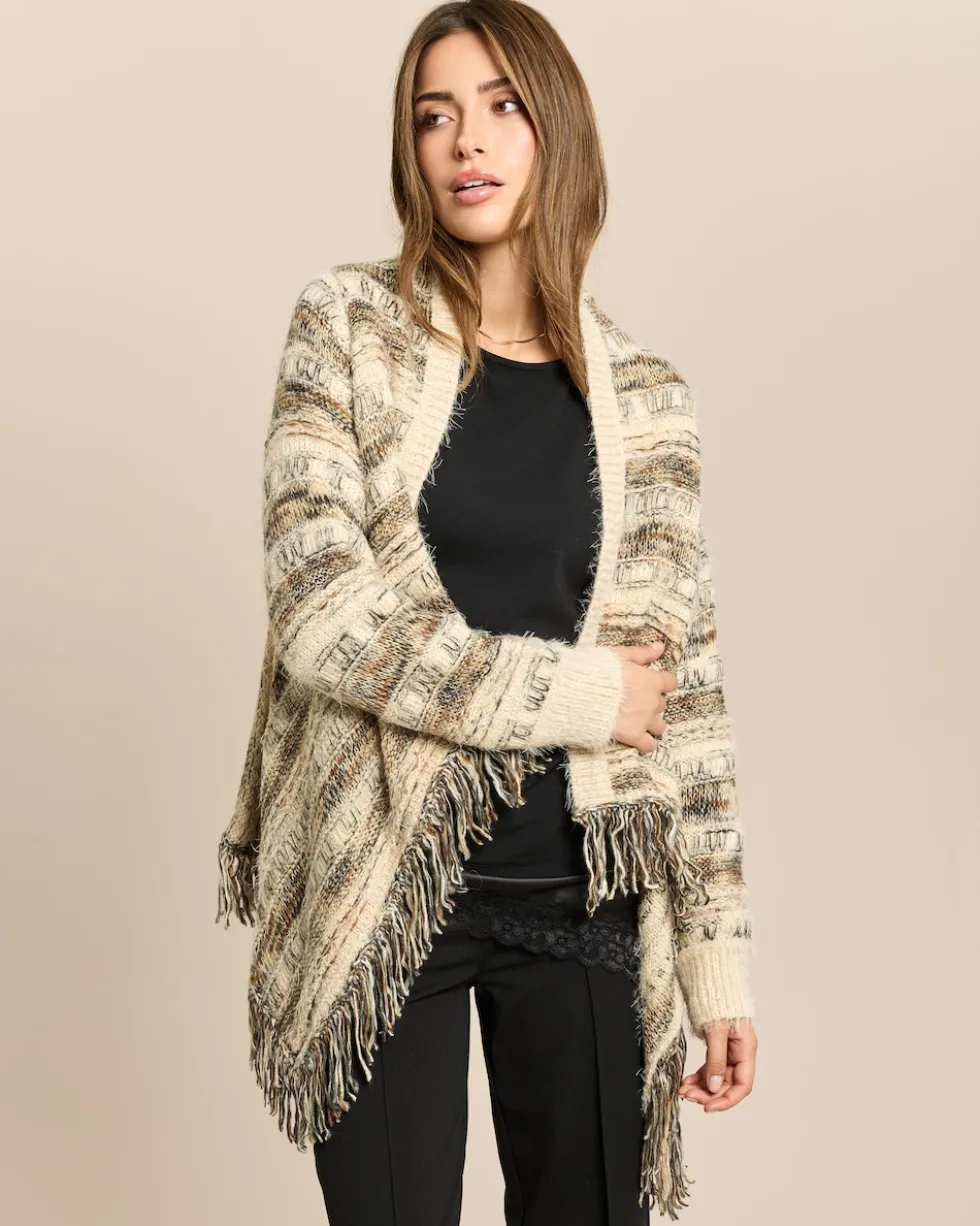 Cardigan mit Fransenabschluss