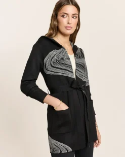Cardigan mit Marmor-Jacquard