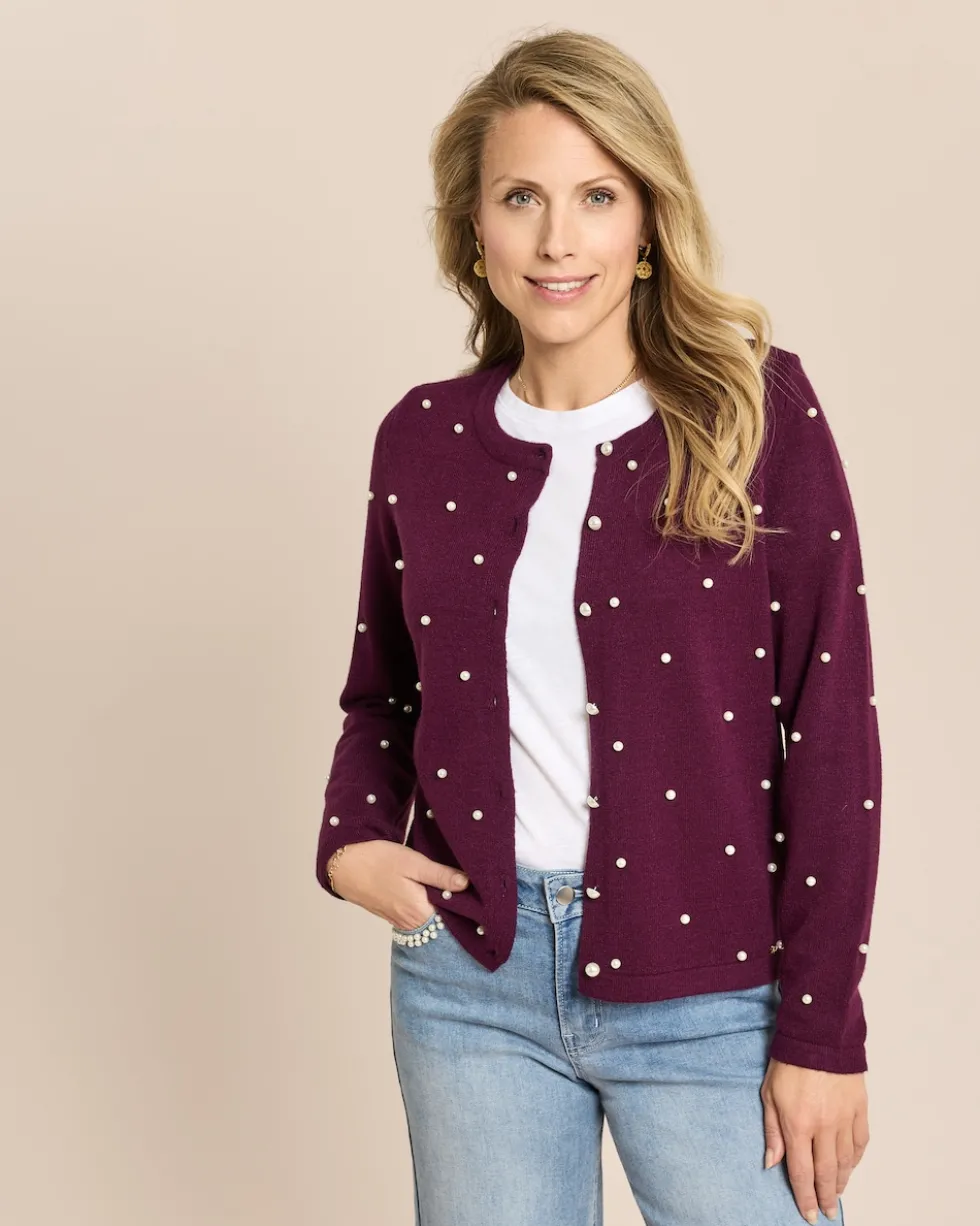 Cardigan mit Perlen