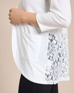 Cardigan mit Spitzenbesatz