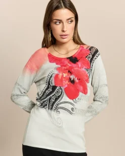 Classic Pullover Blumen und Ornamente