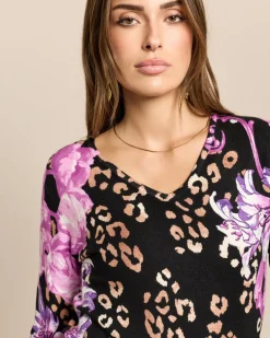 Classic Pullover Leomuster mit Blumen