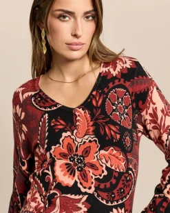 Classic Pullover Paisley-Blüten