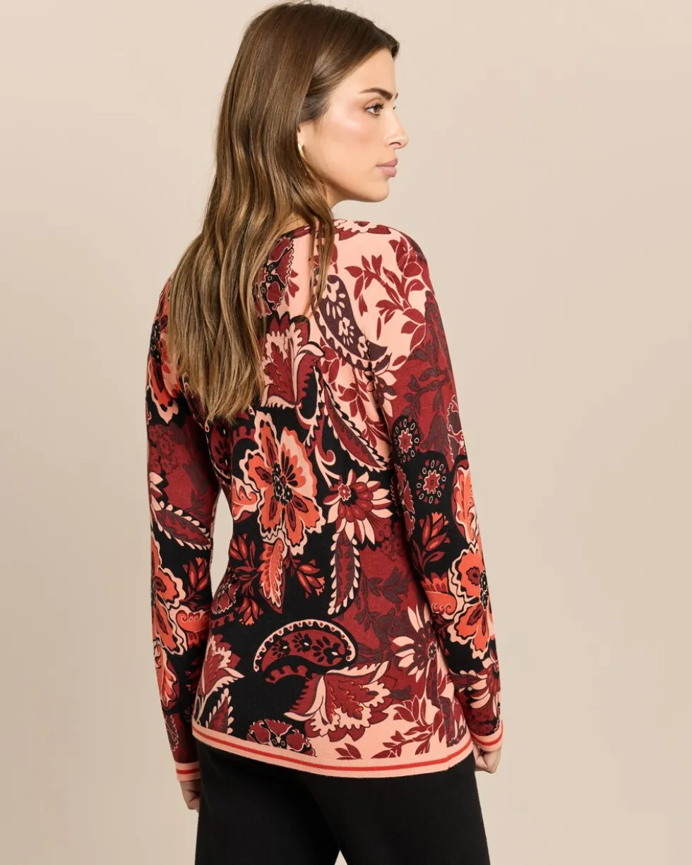 Classic Pullover Paisley-Blüten