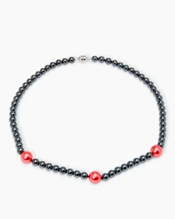 Collier Hämatit 6,0 mm & MK-Perlen 10 mm