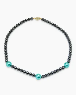 Collier Hämatit 6,0 mm & MK-Perlen 10 mm