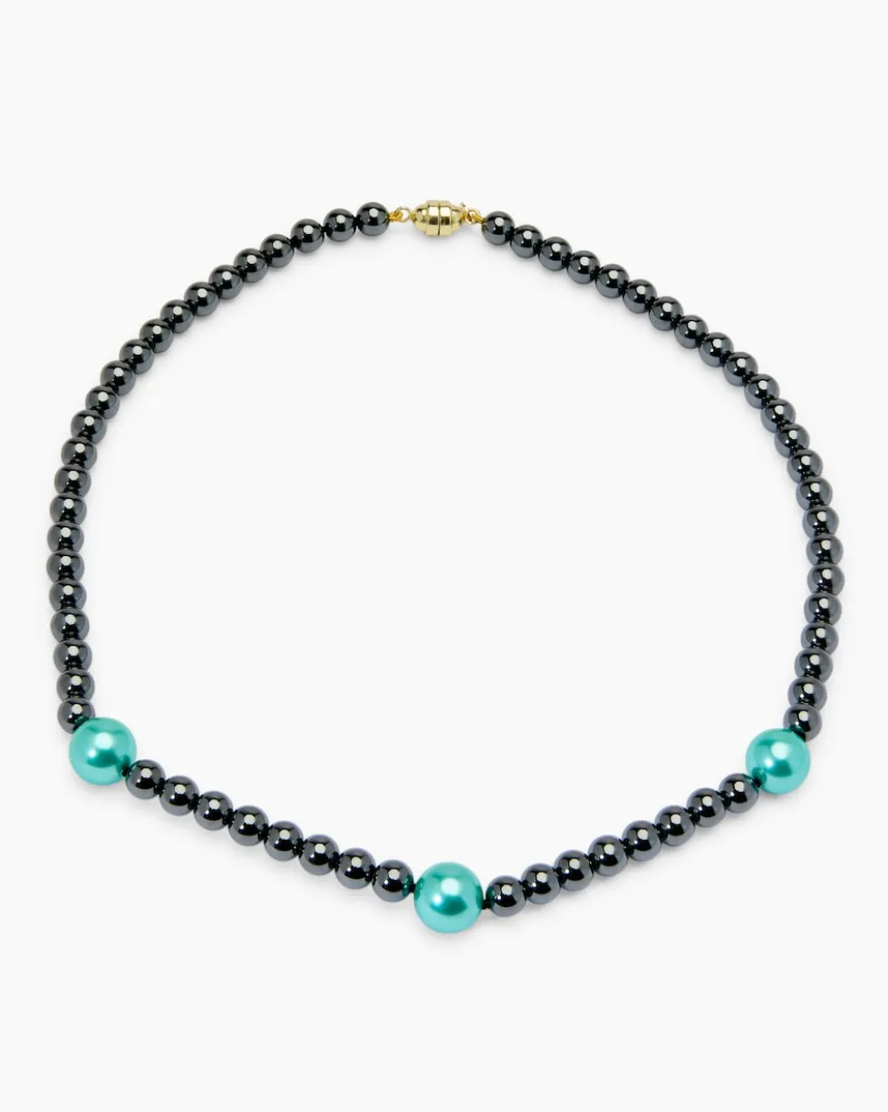 Collier Hämatit 6,0 mm & MK-Perlen 10 mm