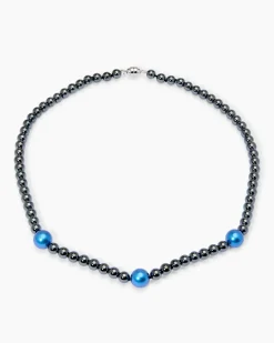 Collier Hämatit 6,0 mm & MK-Perlen 10 mm