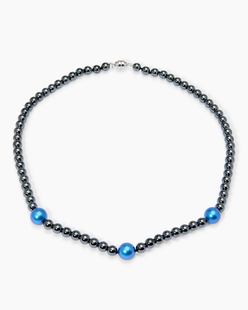 Collier Hämatit 6,0 mm & MK-Perlen 10 mm