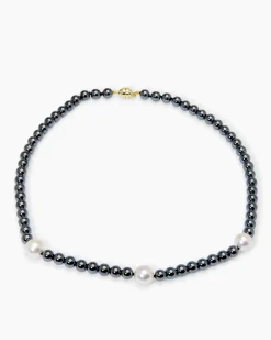 Collier Hämatit 6,0 mm & MK-Perlen 10 mm