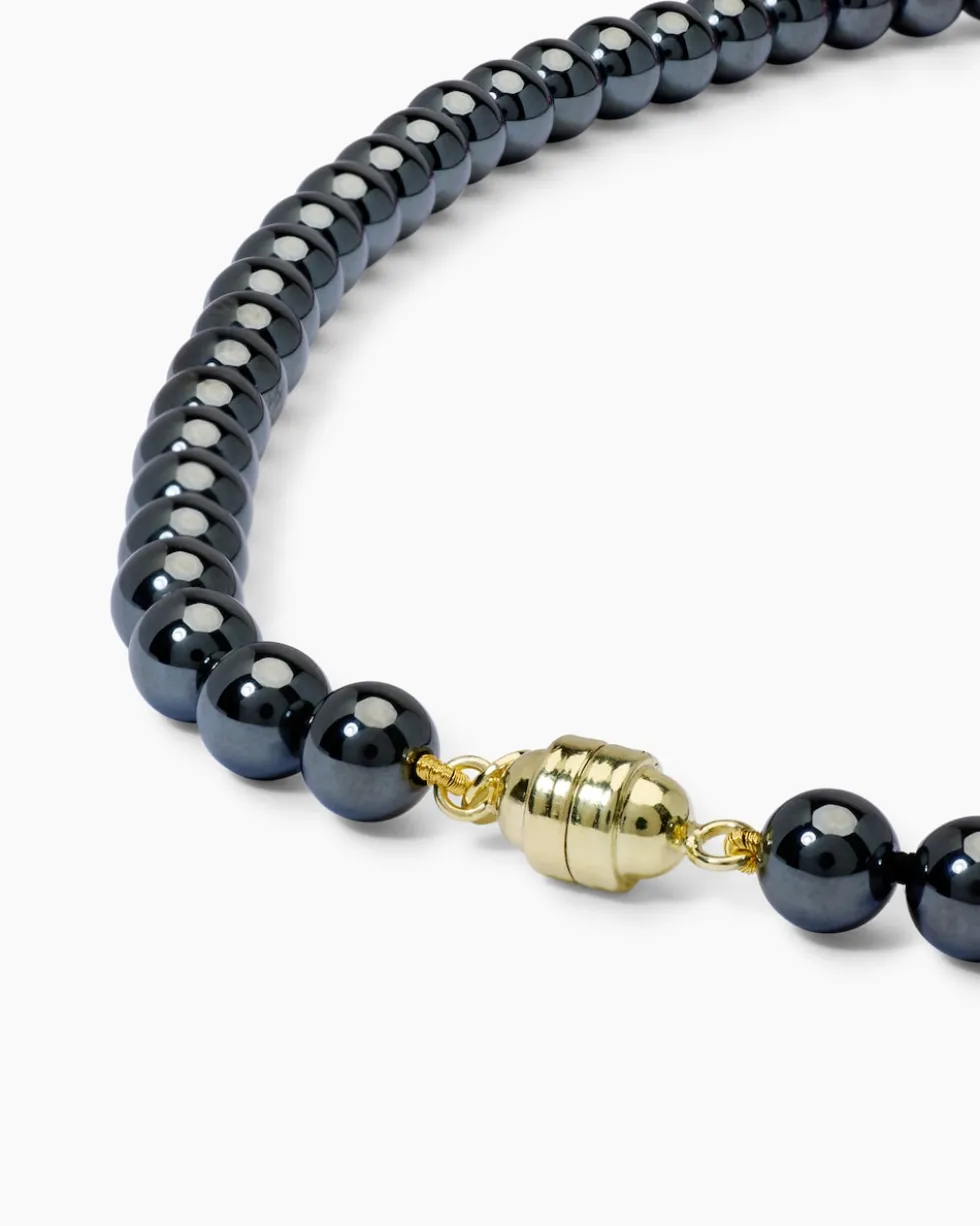 Collier Hämatit 6,0 mm & MK-Perlen 10 mm