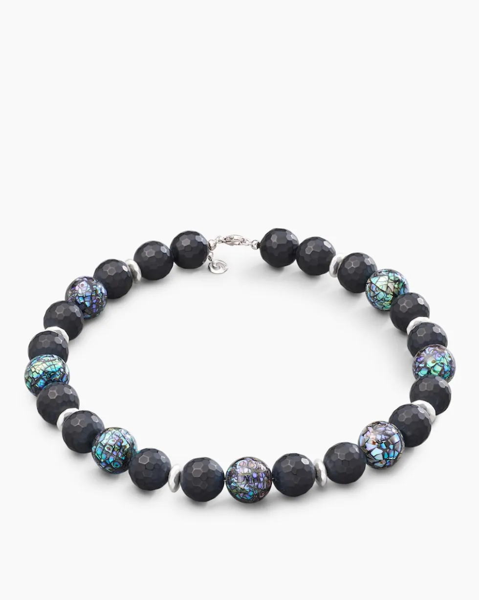 Collier mit Abalone, Achat & Hämatit