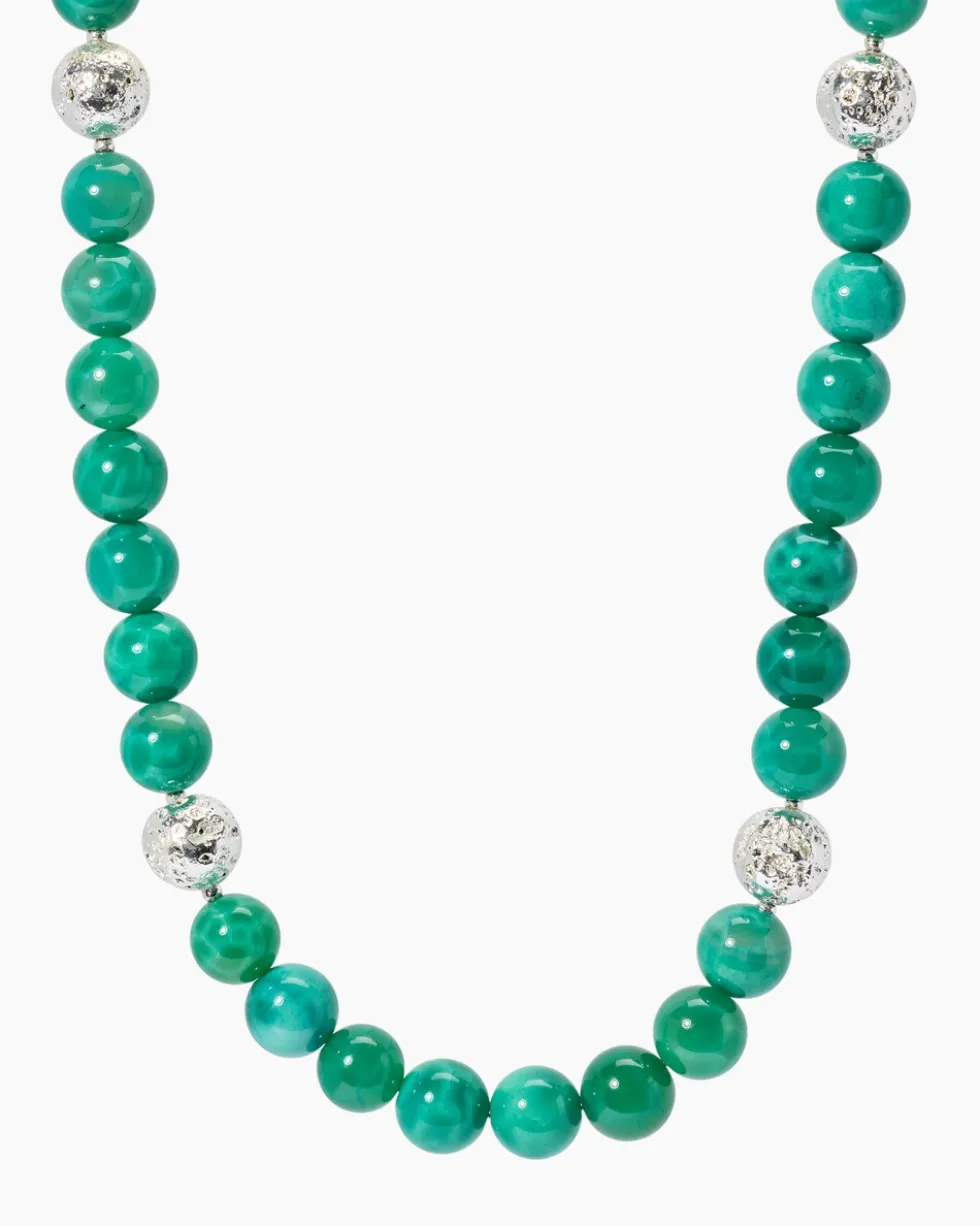 Collier mit Achat, Hämatit & Lava