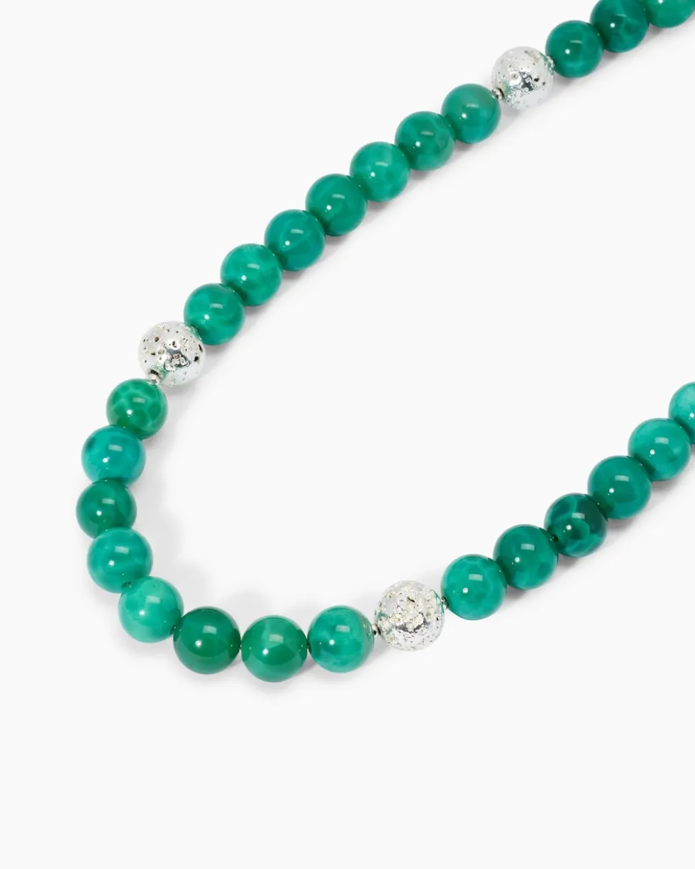 Collier mit Achat, Hämatit & Lava