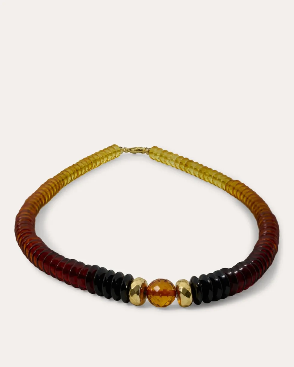 Collier mit Bernstein & Hämatit