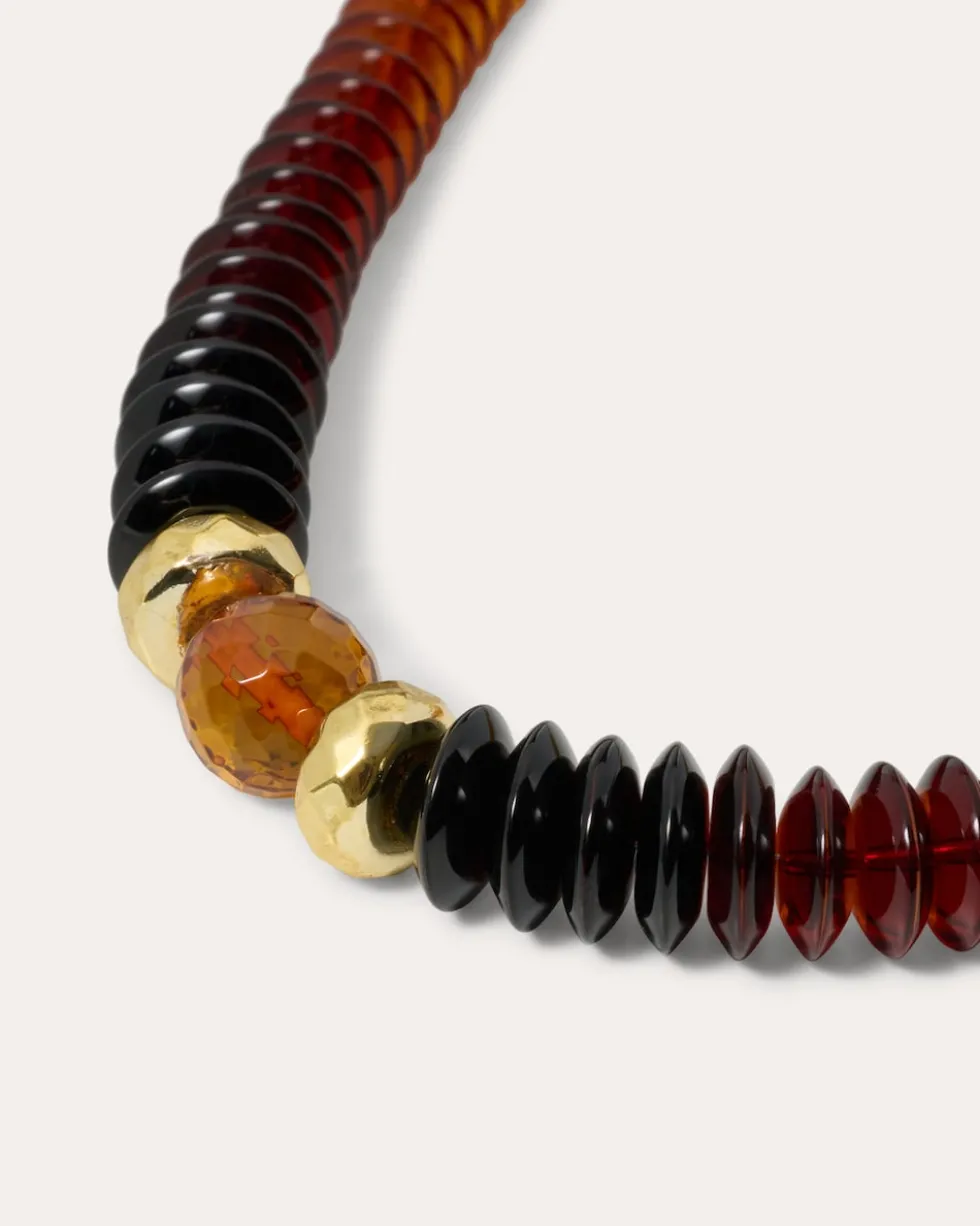 Collier mit Bernstein & Hämatit