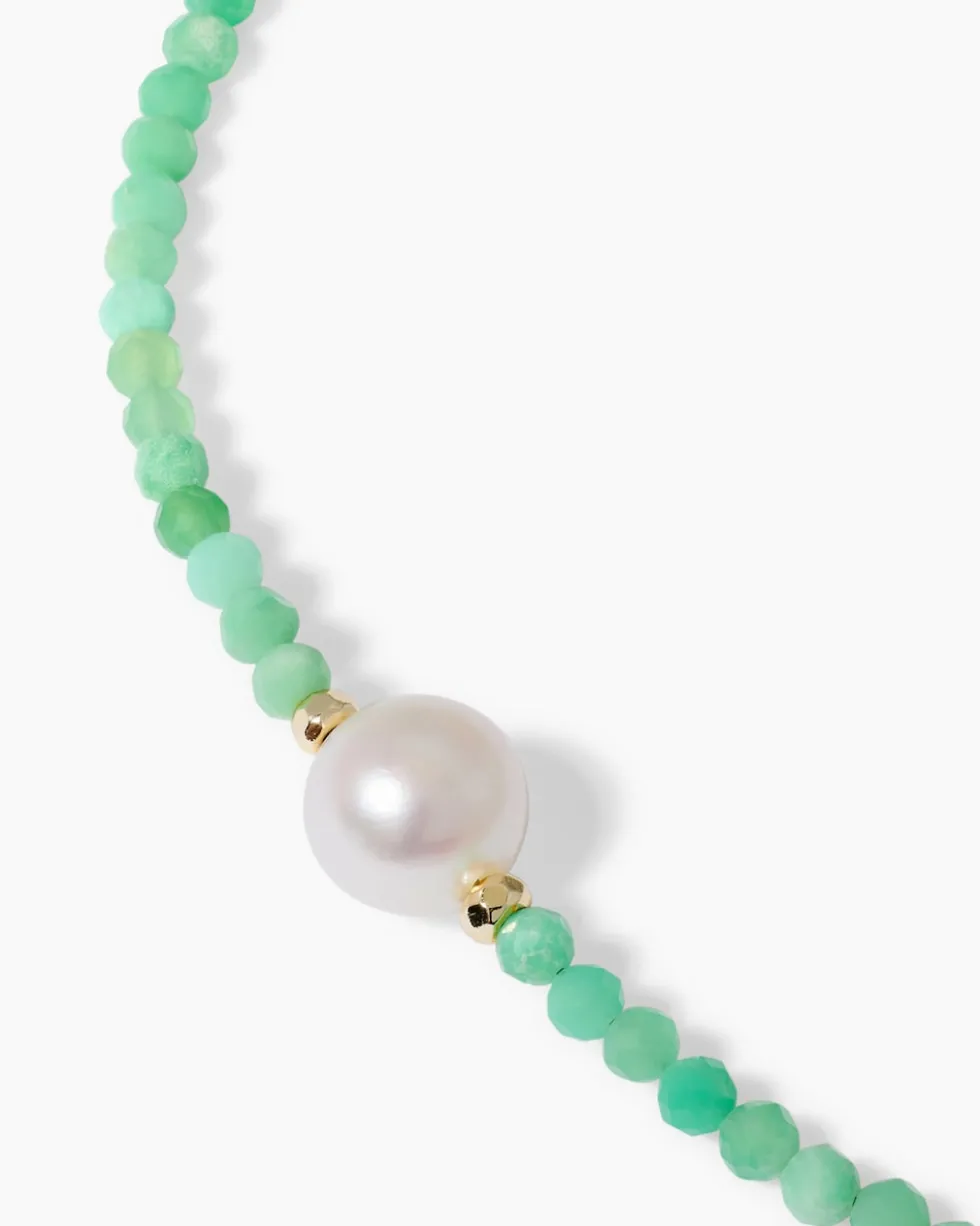 Collier mit Chrysopras, SWZ-Perle & Hämatit