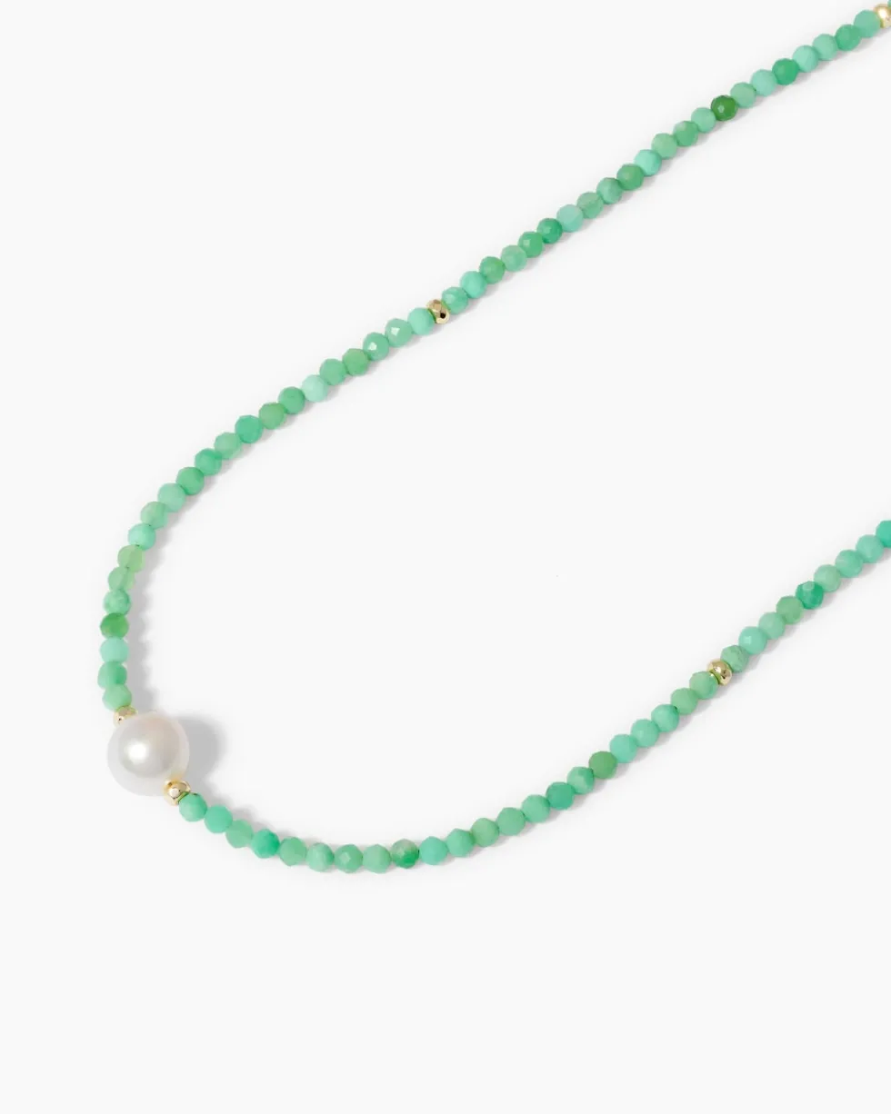 Collier mit Chrysopras, SWZ-Perle & Hämatit