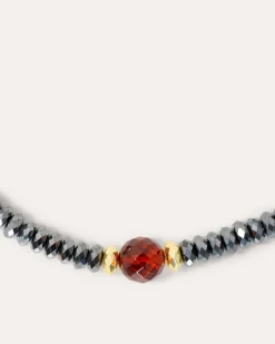 Collier mit Hämatit & Bernstein