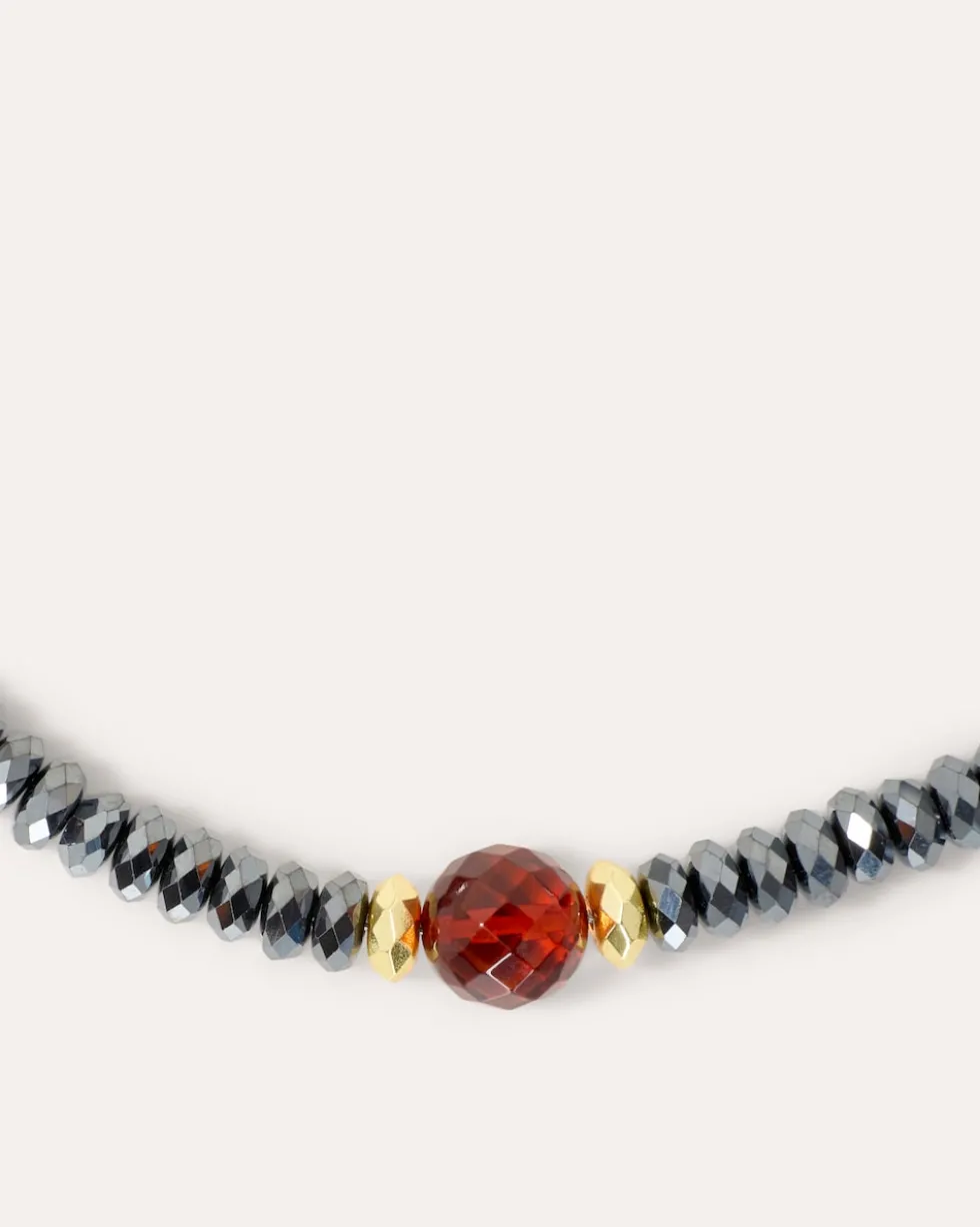 Collier mit Hämatit & Bernstein