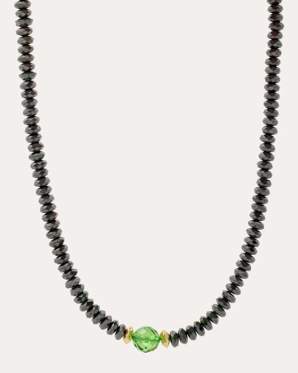 Collier mit Hämatit & Bernstein