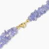 Collier mit Tansanit & Bergkristall/Blattgold-Dublette