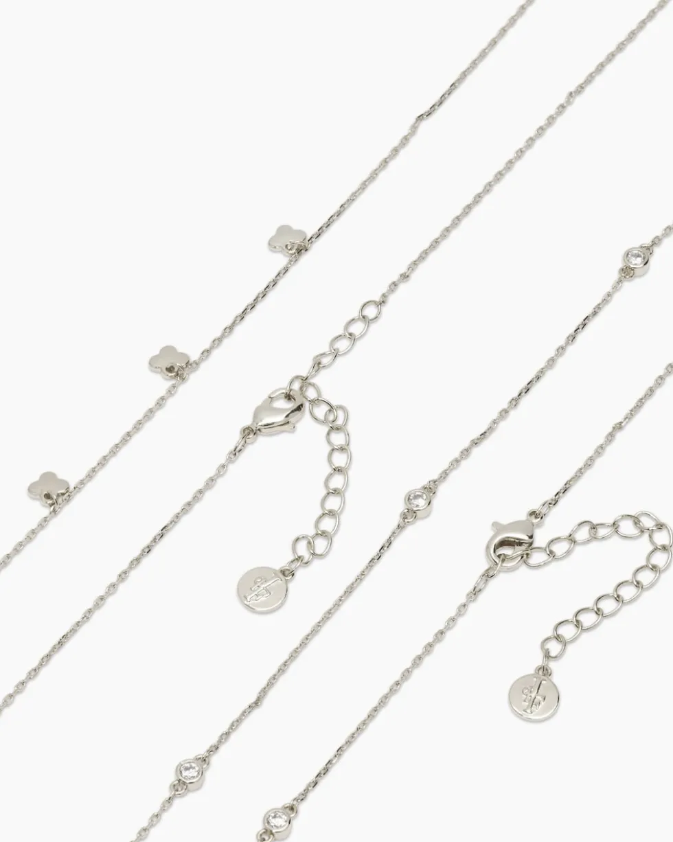 Collier-Set mit Zirkonia, 2tlg.