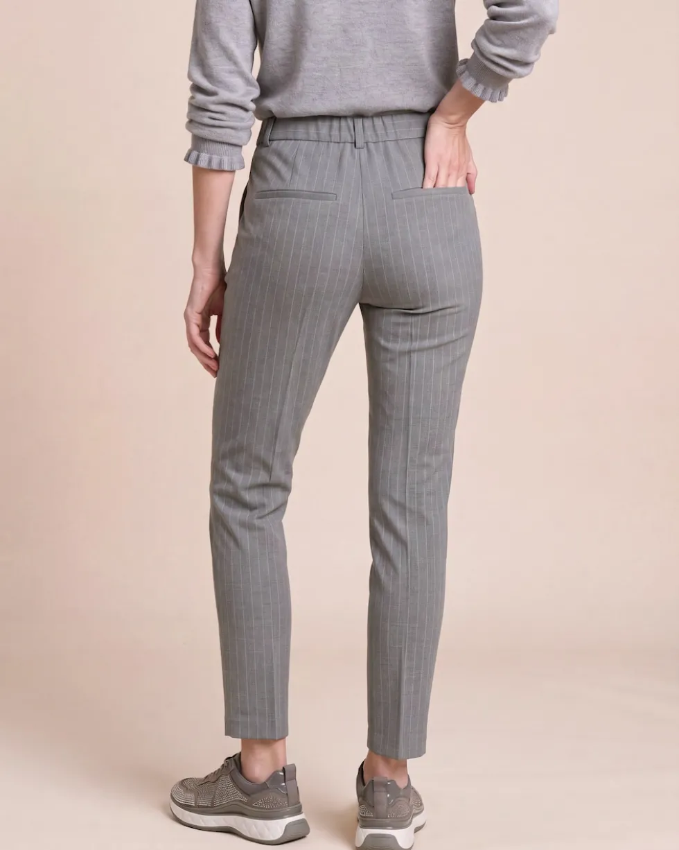 "Couture" Slim Fit Ponte Hose Nadelstreifen