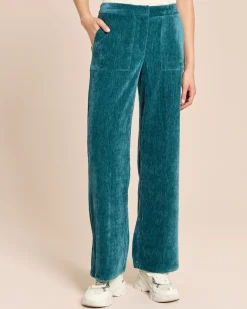 "Couture" Wide Leg Hose Doublé Samt
