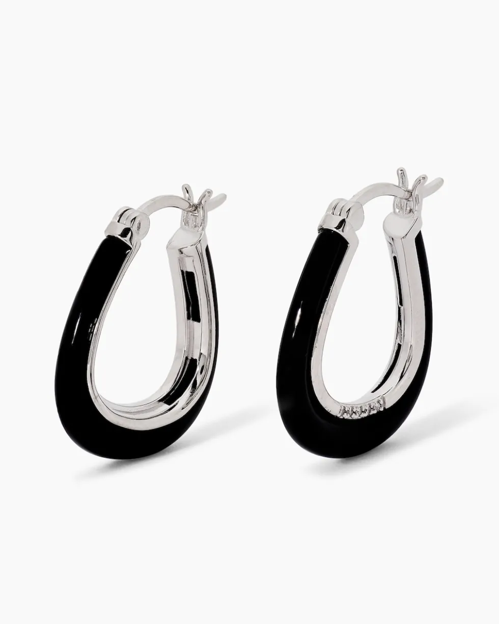 Creolen mit Diamant und Achat