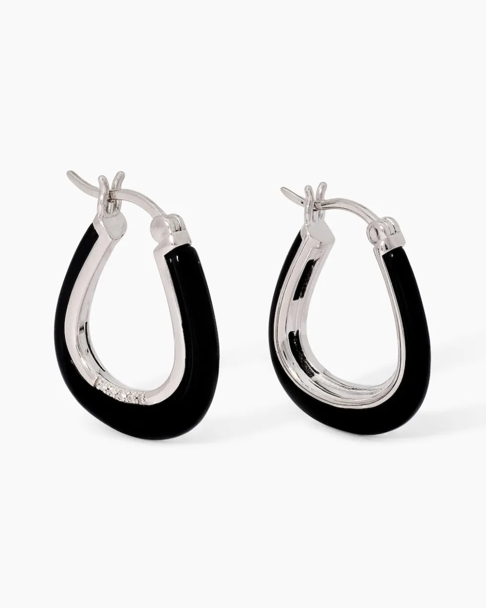 Creolen mit Diamant und Achat