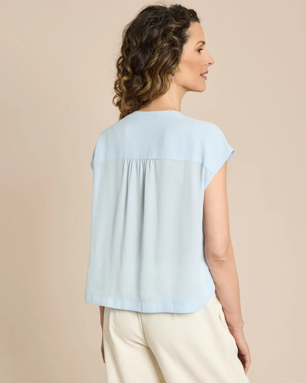 Crepe de Chine Bluse kurzarm