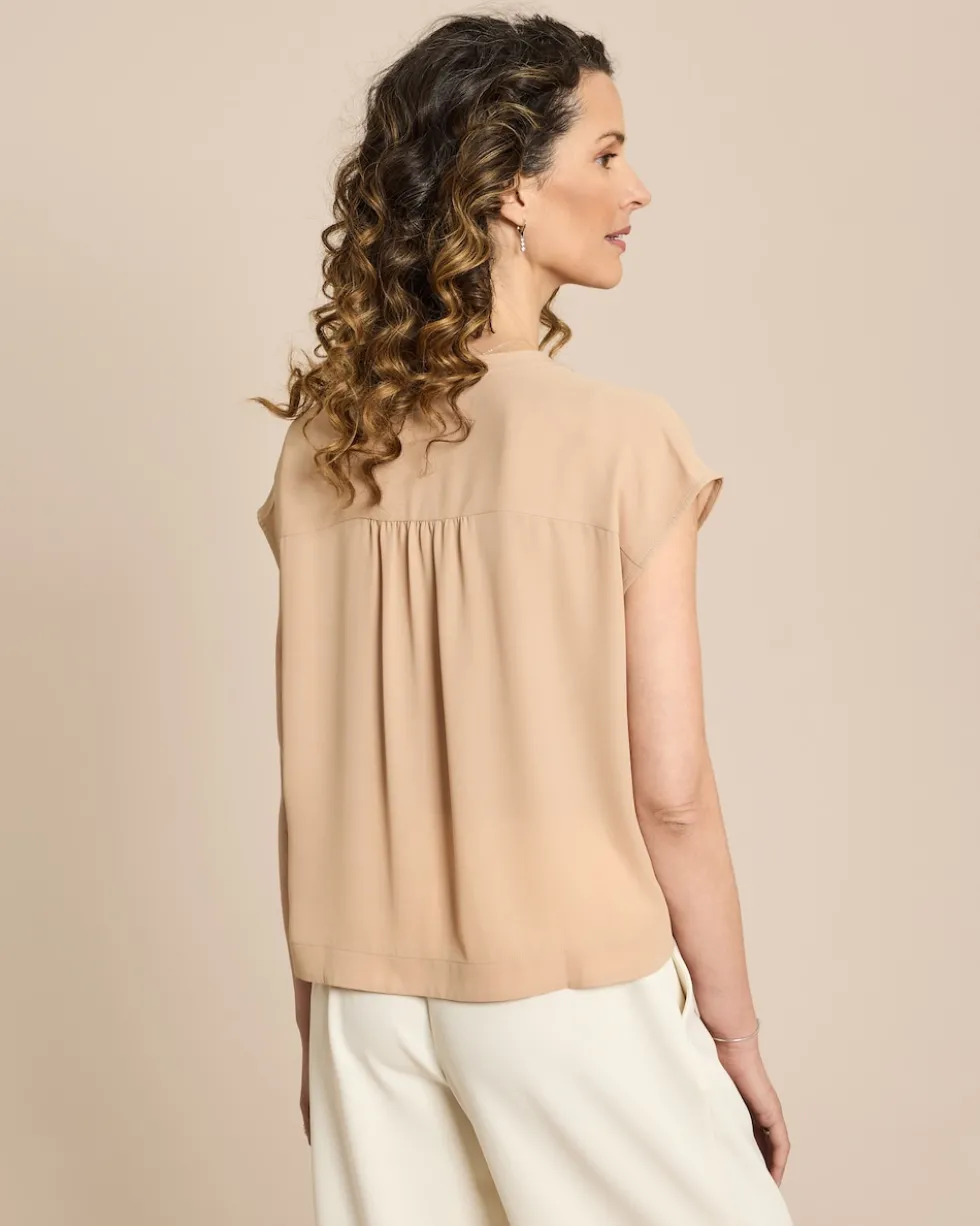 Crepe de Chine Bluse kurzarm