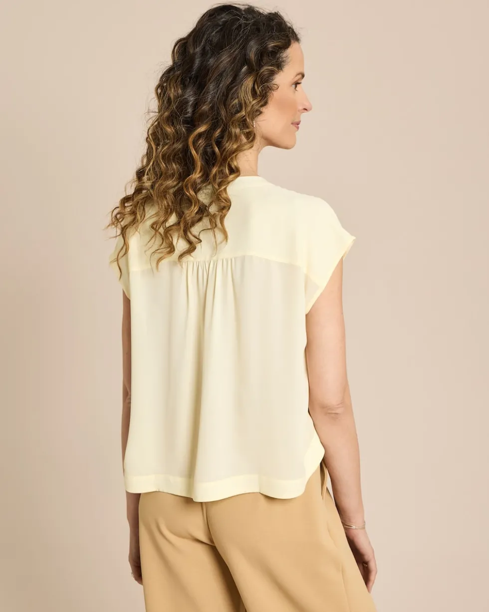 Crepe de Chine Bluse kurzarm
