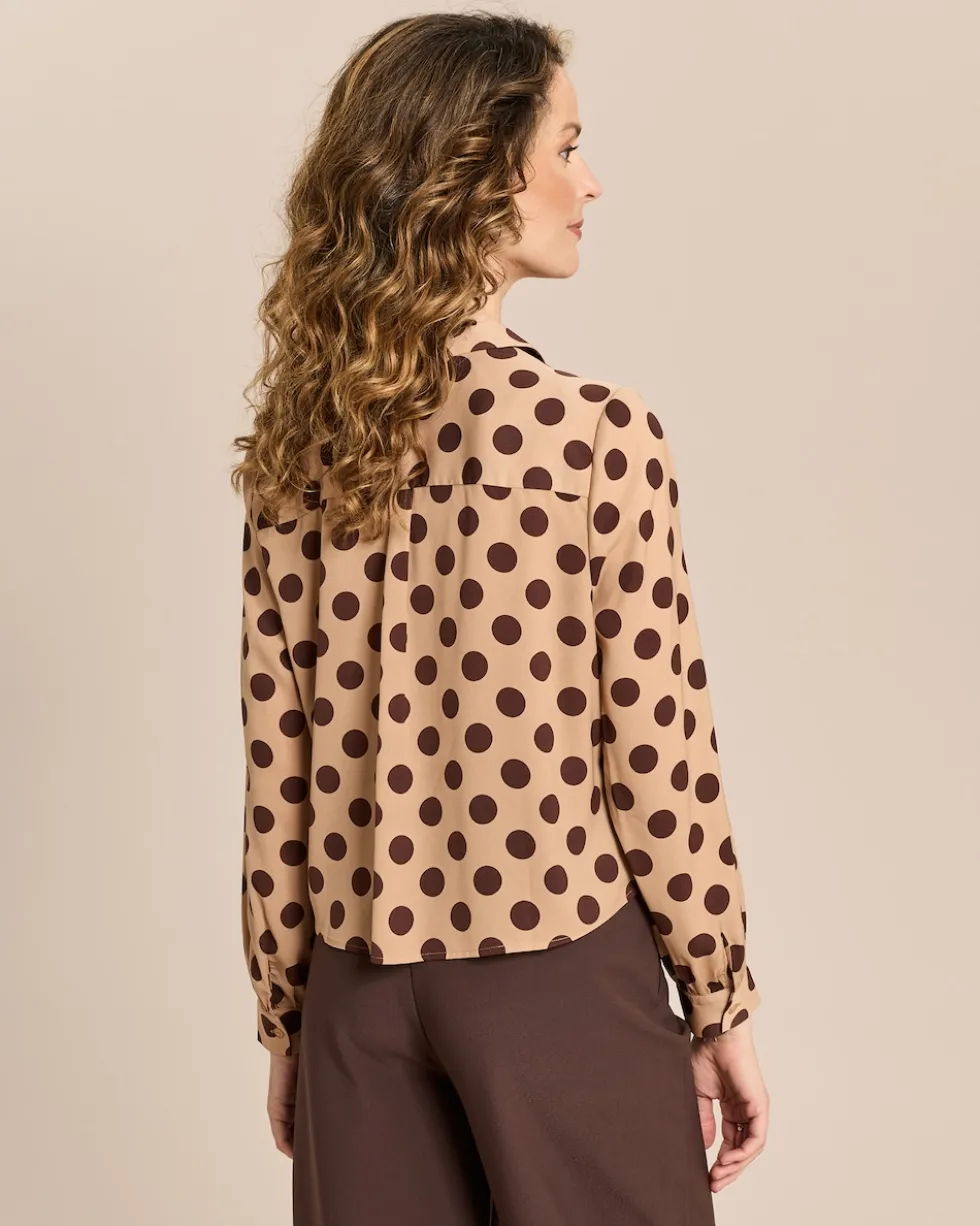 Crepe de Chine Bluse mit Tupfen