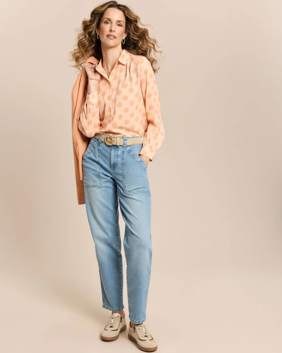 Crepe de Chine Bluse mit Tupfen