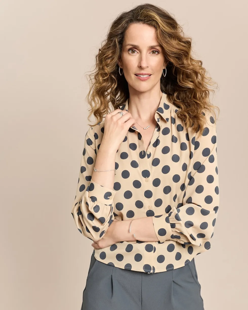 Crepe de Chine Bluse mit Tupfen