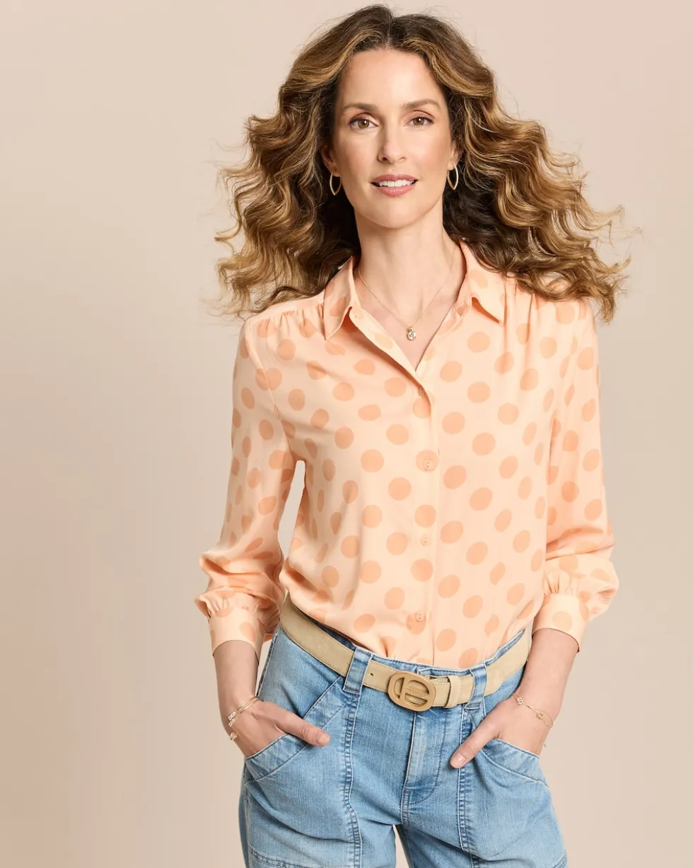 Crepe de Chine Bluse mit Tupfen