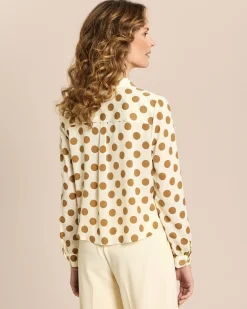 Crepe de Chine Bluse mit Tupfen