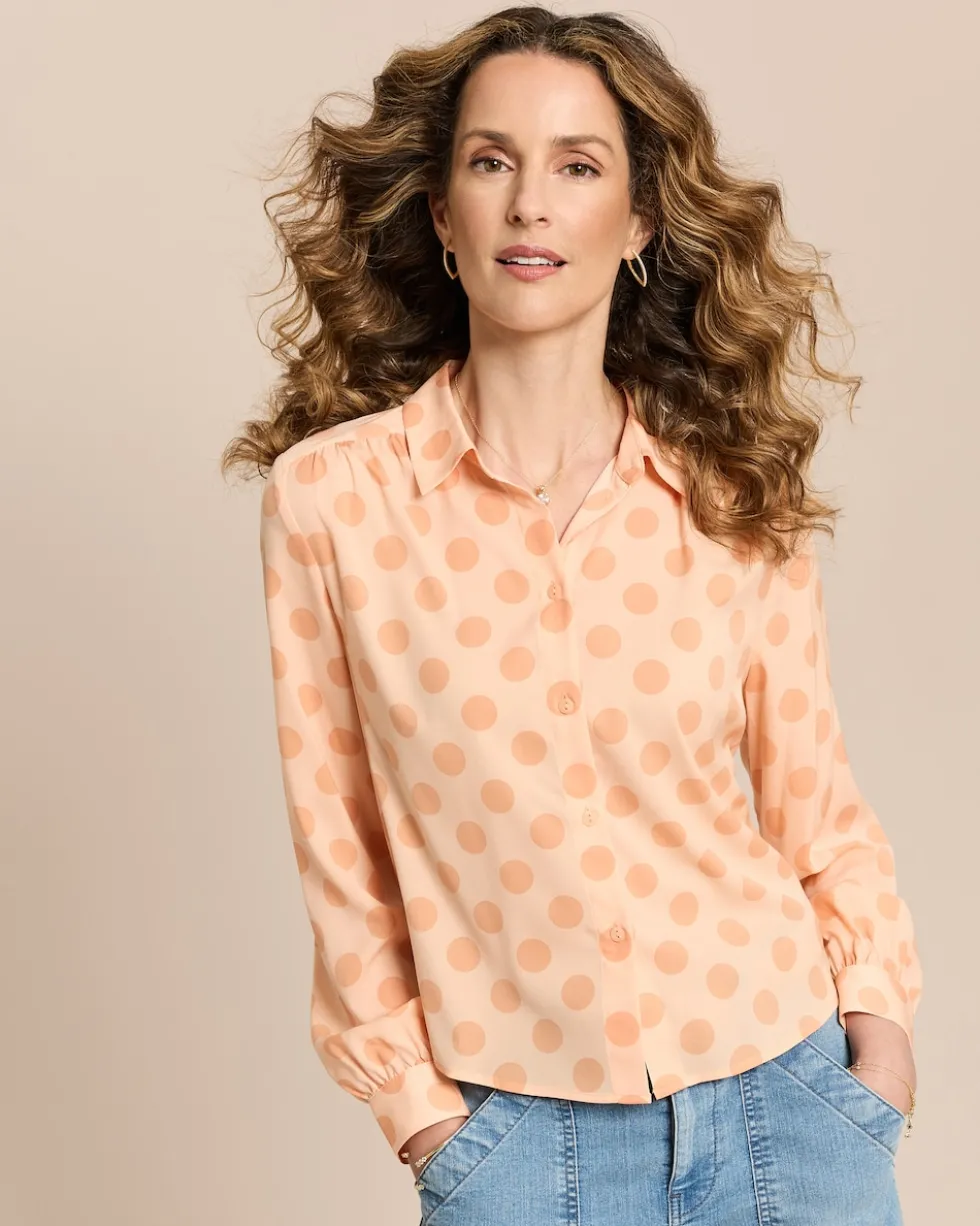 Crepe de Chine Bluse mit Tupfen