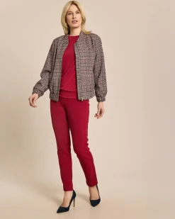 Crêpe Hose mit Knopfdetails