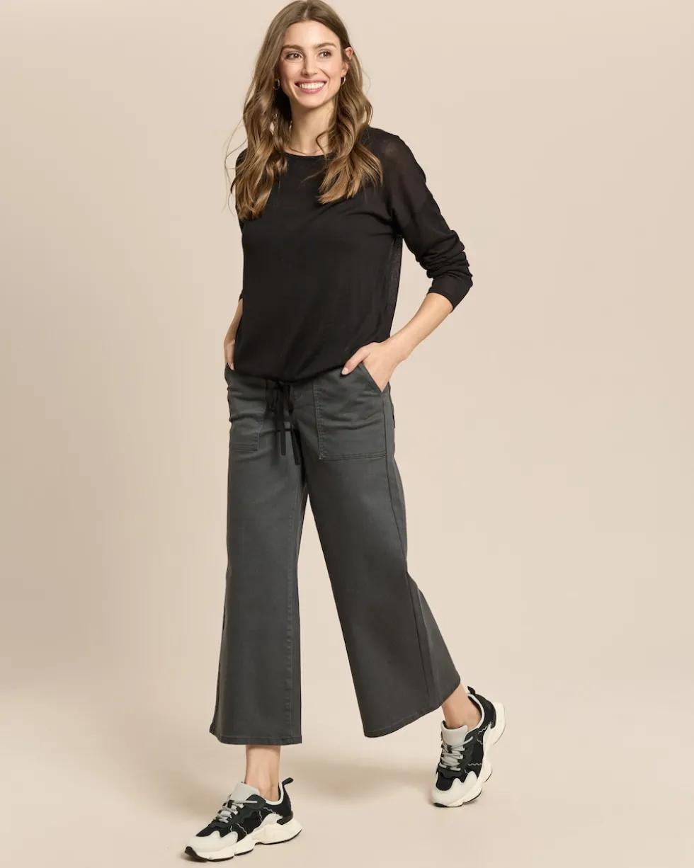 Culotte Jeans mit Bunddetail